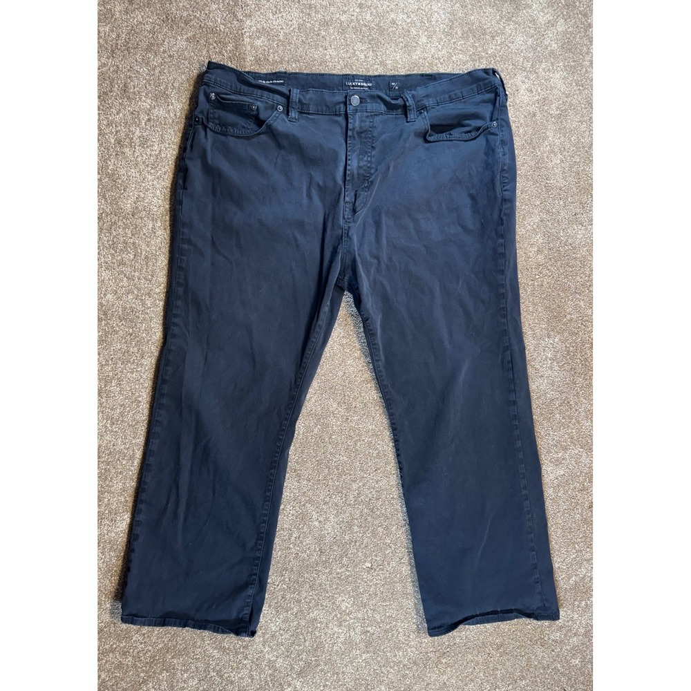 Lucky Brand 181‎ Relaxed Straight Black Jeans Mens 44x30 Casual Cotton Blend